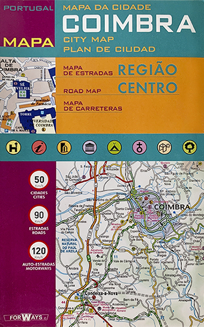 Centro And Coimbra Map Tourist Guide Portugal Travel Guides 2462